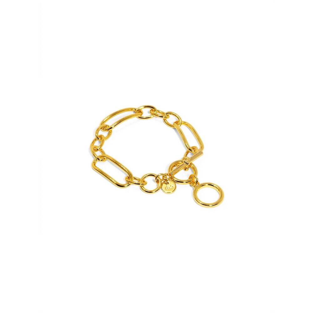 NEW RHO women's mixed chain toggle bracelet in gold